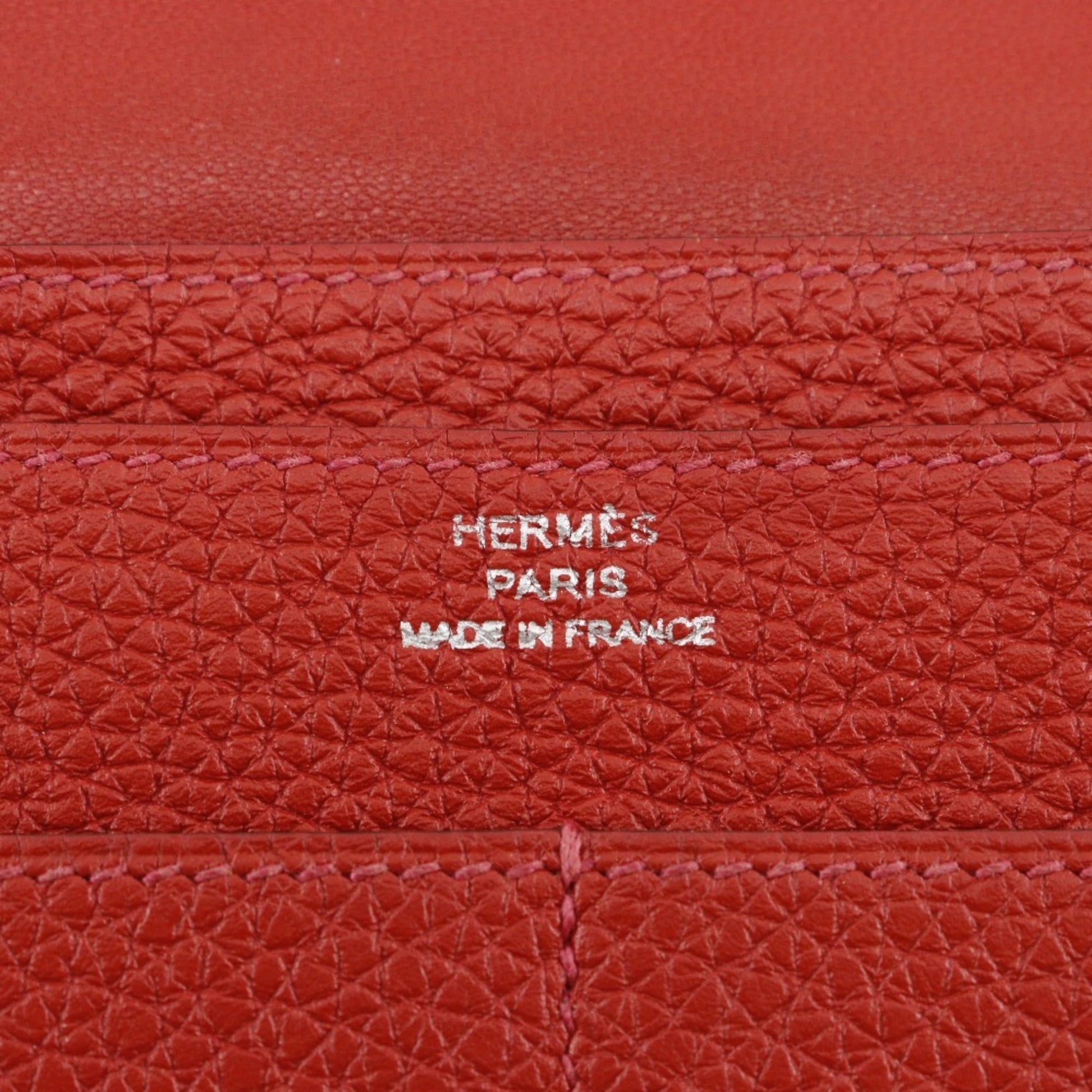 Hermès Dogon, Red, Leather, wallet
