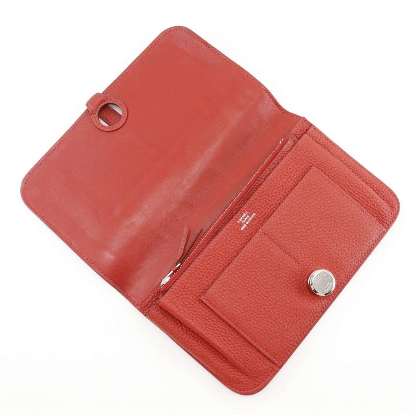 Hermès Dogon, Red, Leather, wallet