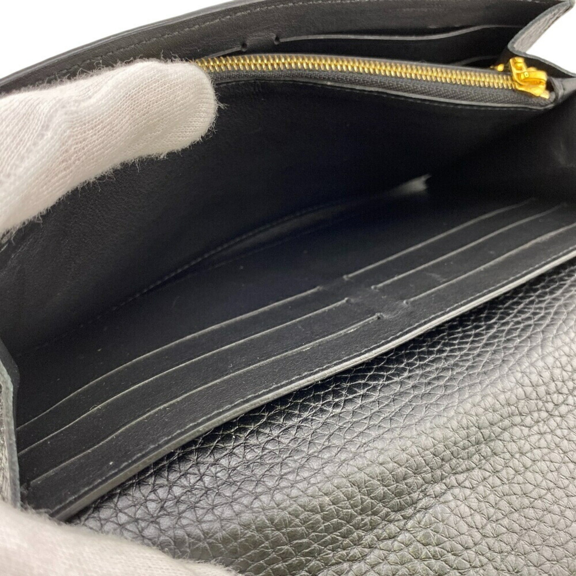 Louis Vuitton Capucines, Black, Leather, wallet