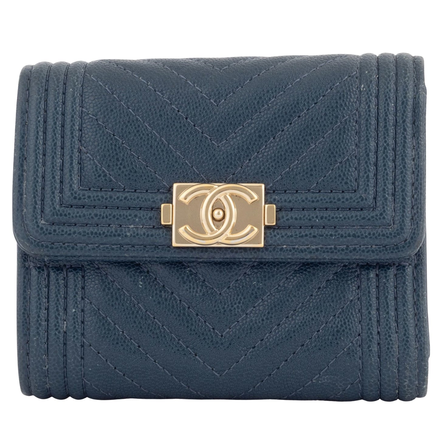 Chanel, Turquoise, Leather, wallet