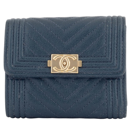 Chanel, Turquoise, Leather, wallet