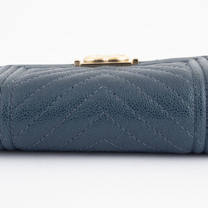 Chanel, Turquoise, Leather, wallet