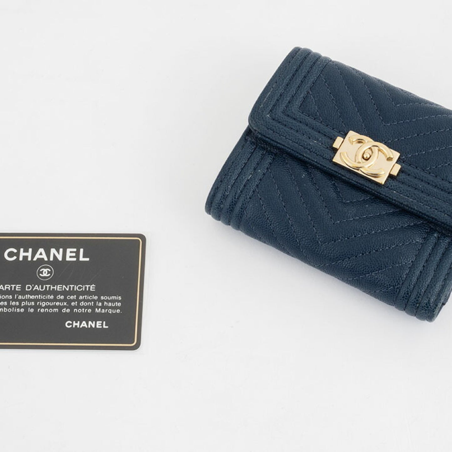 Chanel, Turquoise, Leather, wallet