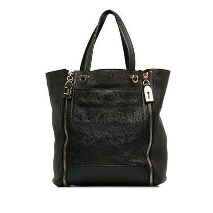 Salvatore Ferragamo Gancio, Black, Leather, tote