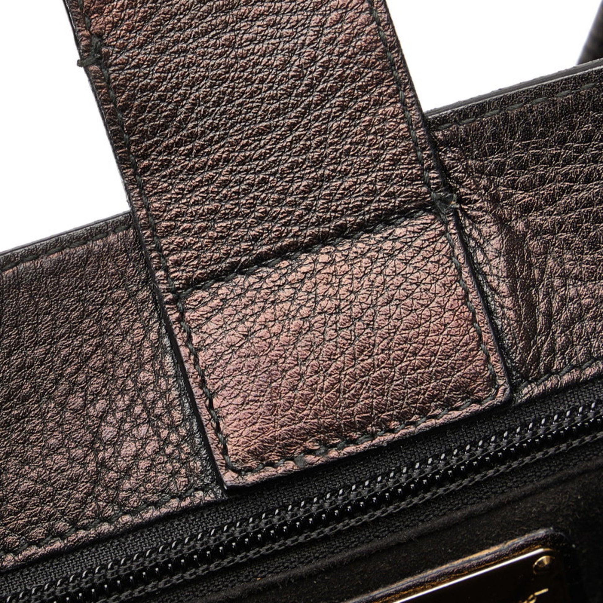 Salvatore Ferragamo Gancio, Black, Leather, tote
