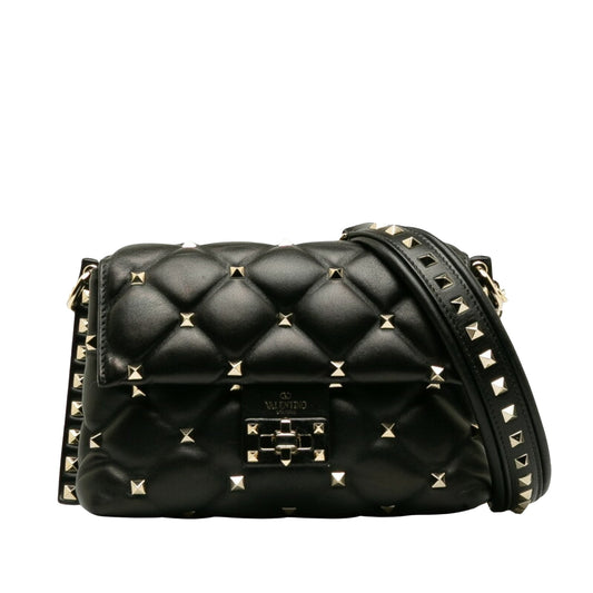 Valentino Garavani Candystud, Black, Leather, shoulder