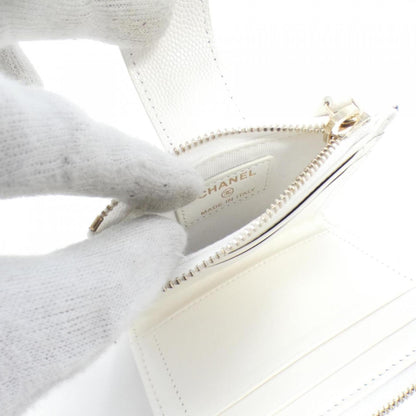 Chanel Timeless/classique, White, Leather, wallet
