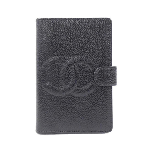 Chanel Coco Mark, Black, Leather, wallet