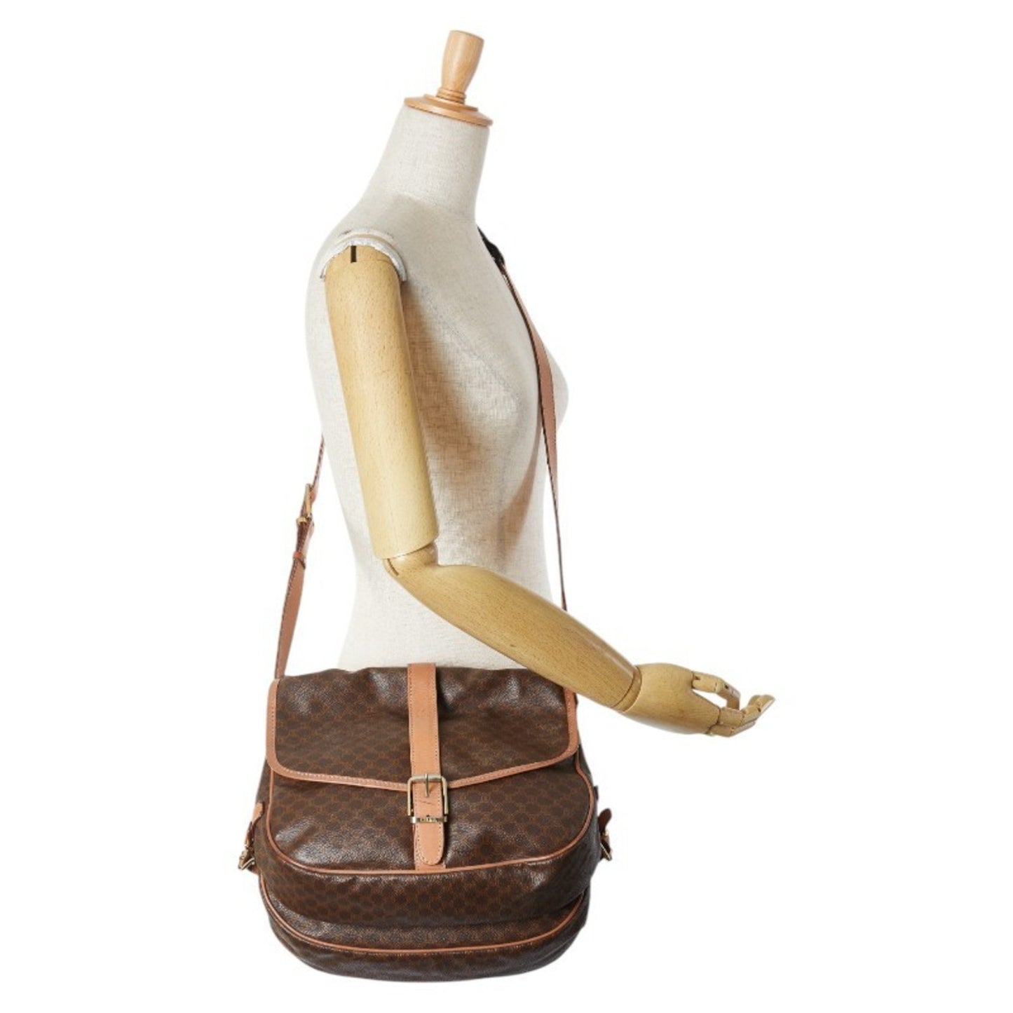 Céline Macadam, Brown, Canvas, shoulder