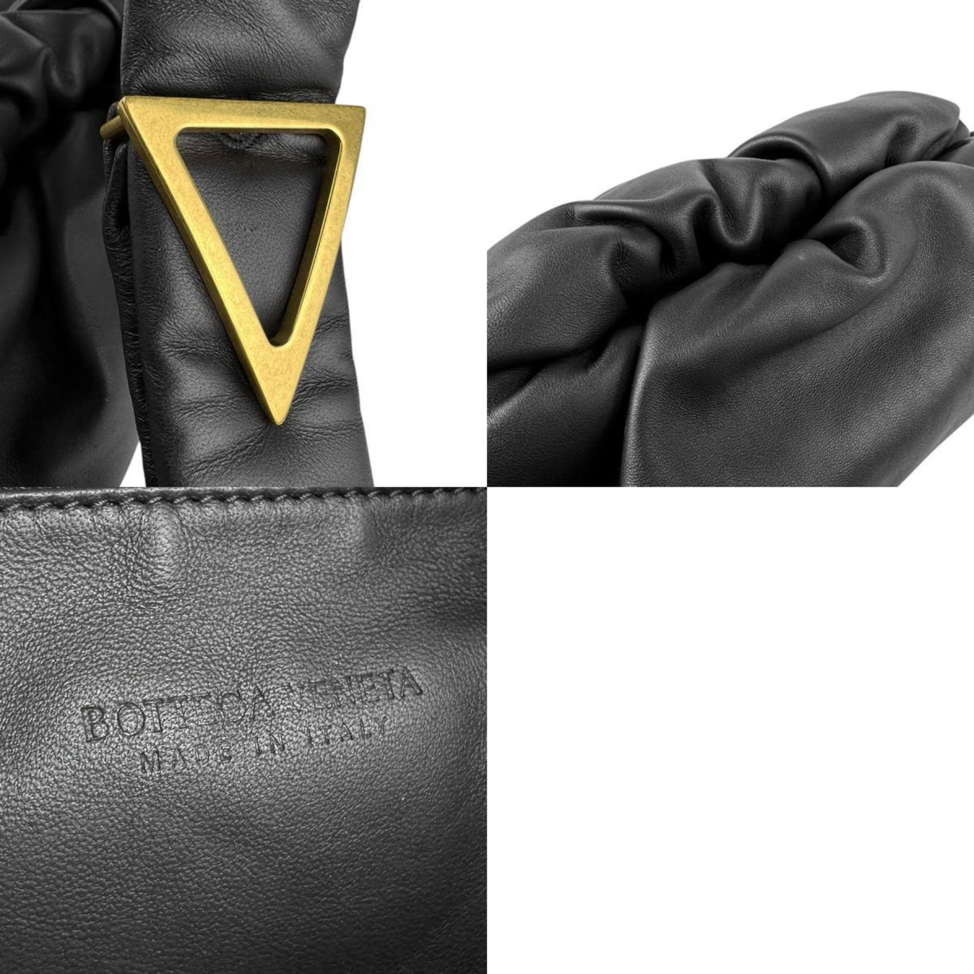 Bottega Veneta The pouch, Black, Leather, clutch