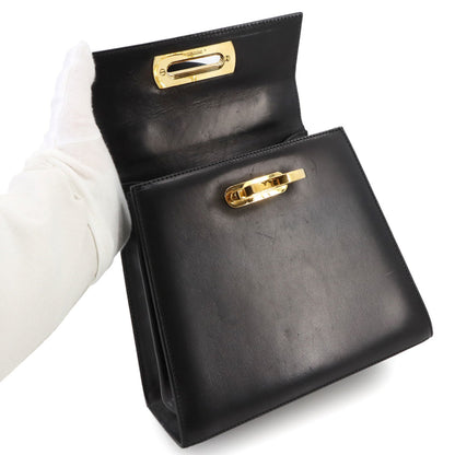 Salvatore Ferragamo Gancini, Black, Leather, handbag