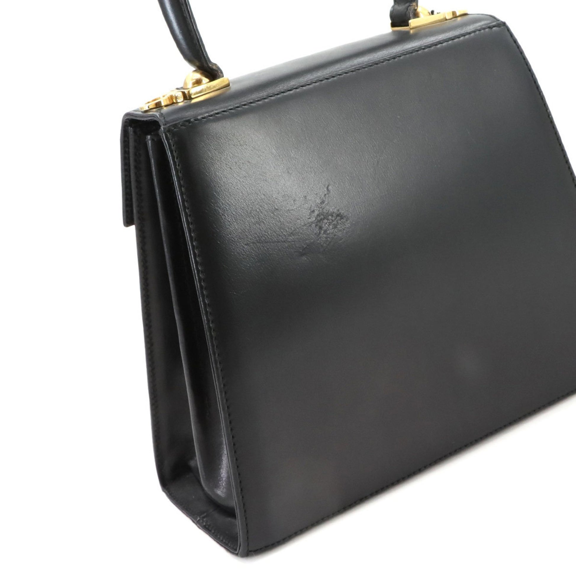 Salvatore Ferragamo Gancini, Black, Leather, handbag
