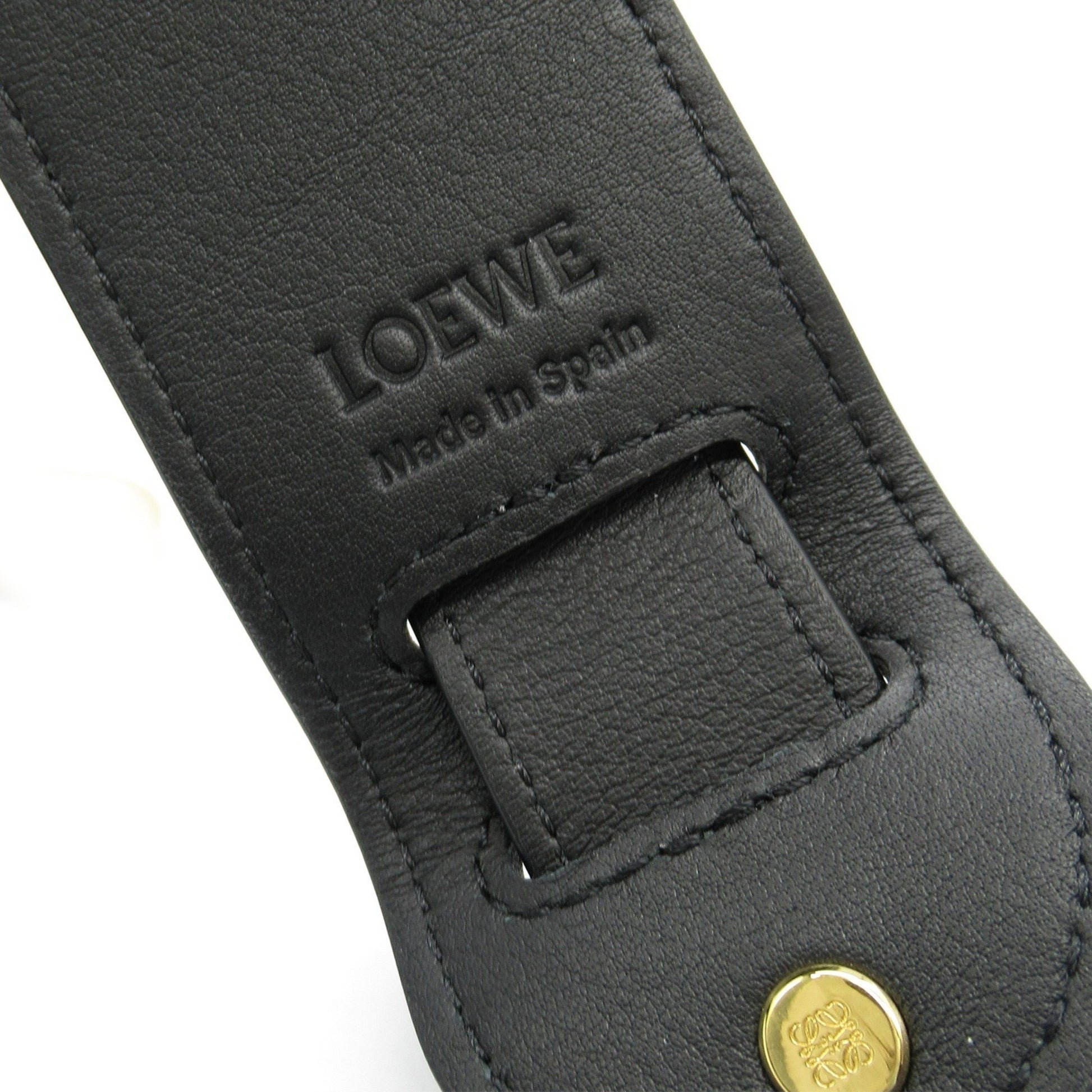 Loewe Logo, Black, Leather, bag