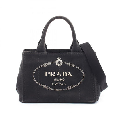 Prada Canapa, Black, Canvas, tote