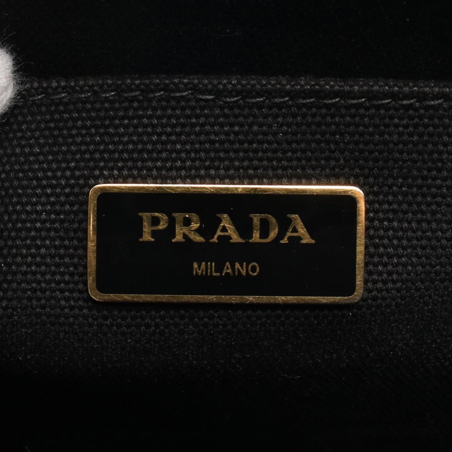 Prada Canapa, Black, Canvas, tote