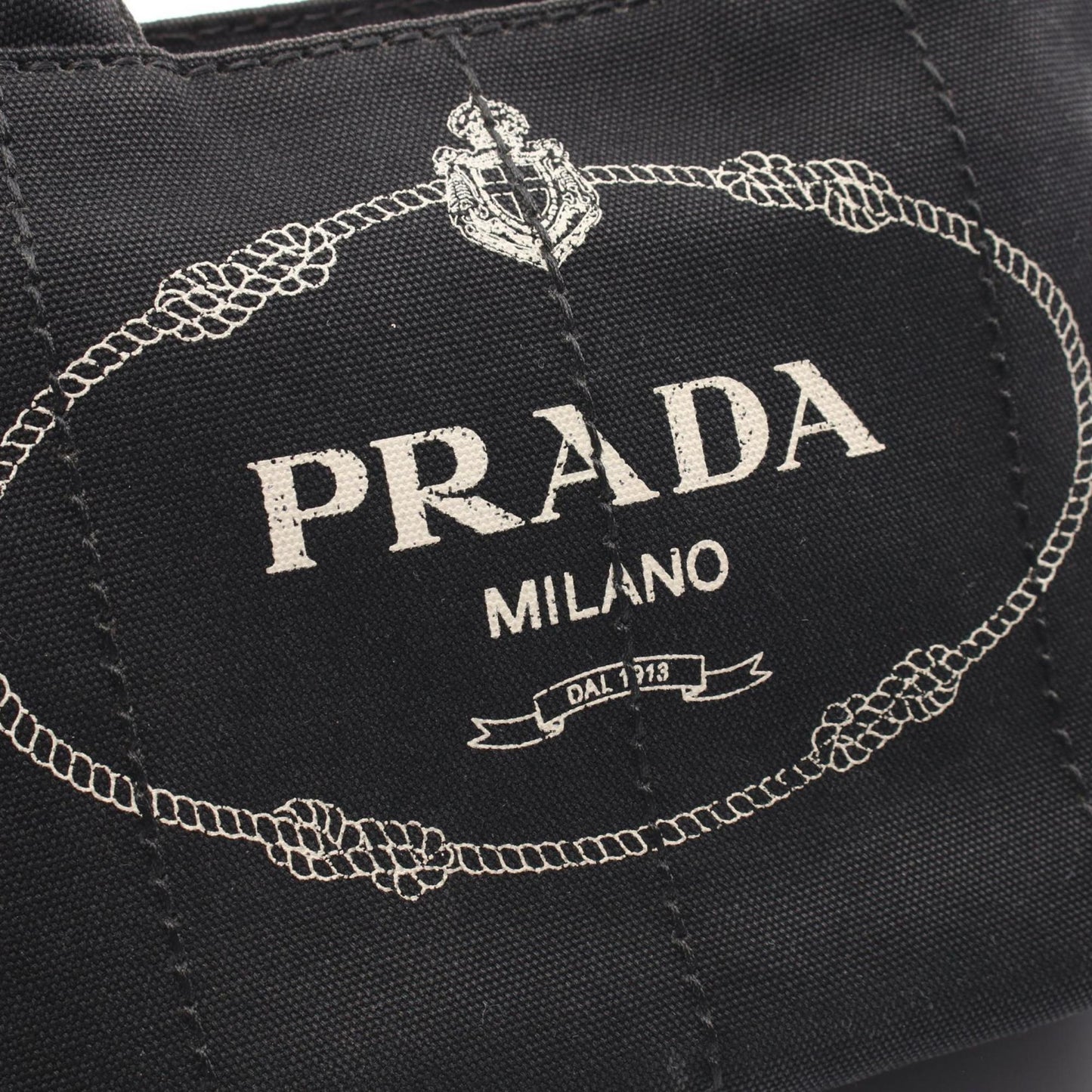 Prada Canapa, Black, Canvas, tote