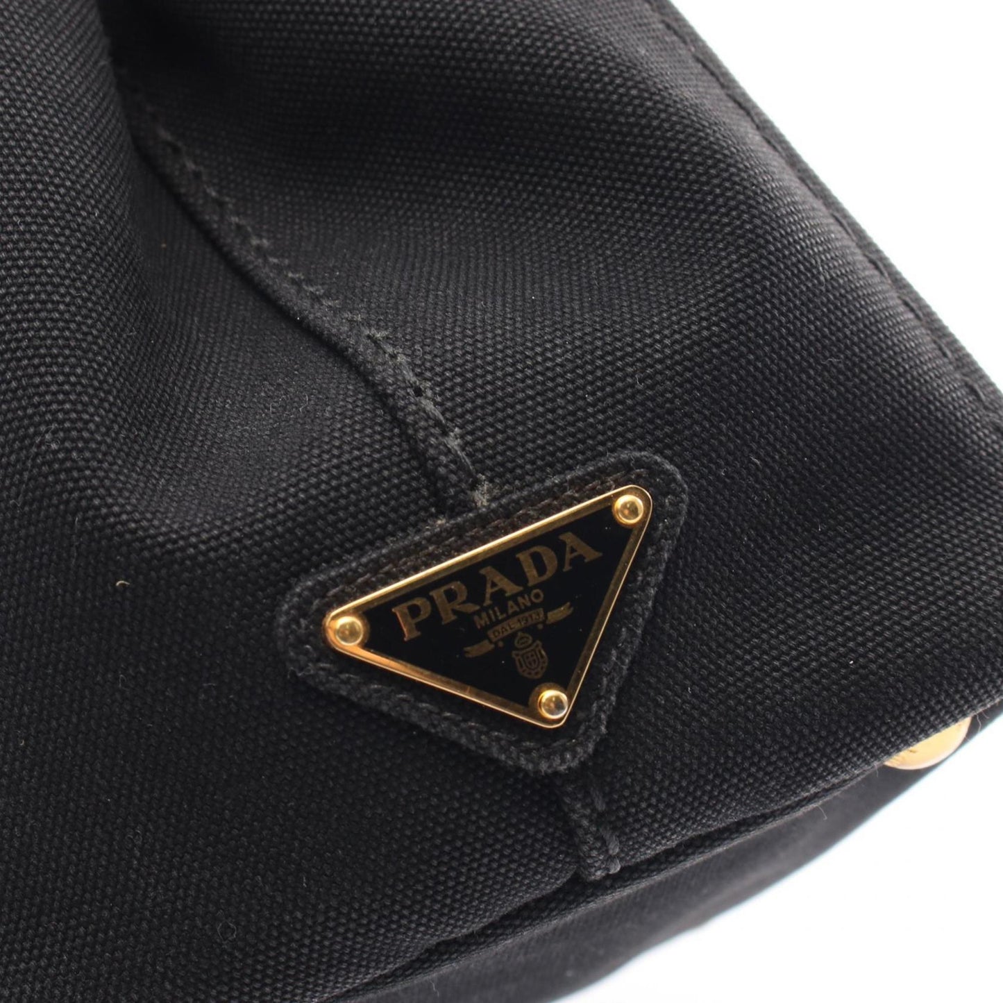 Prada Canapa, Black, Canvas, tote