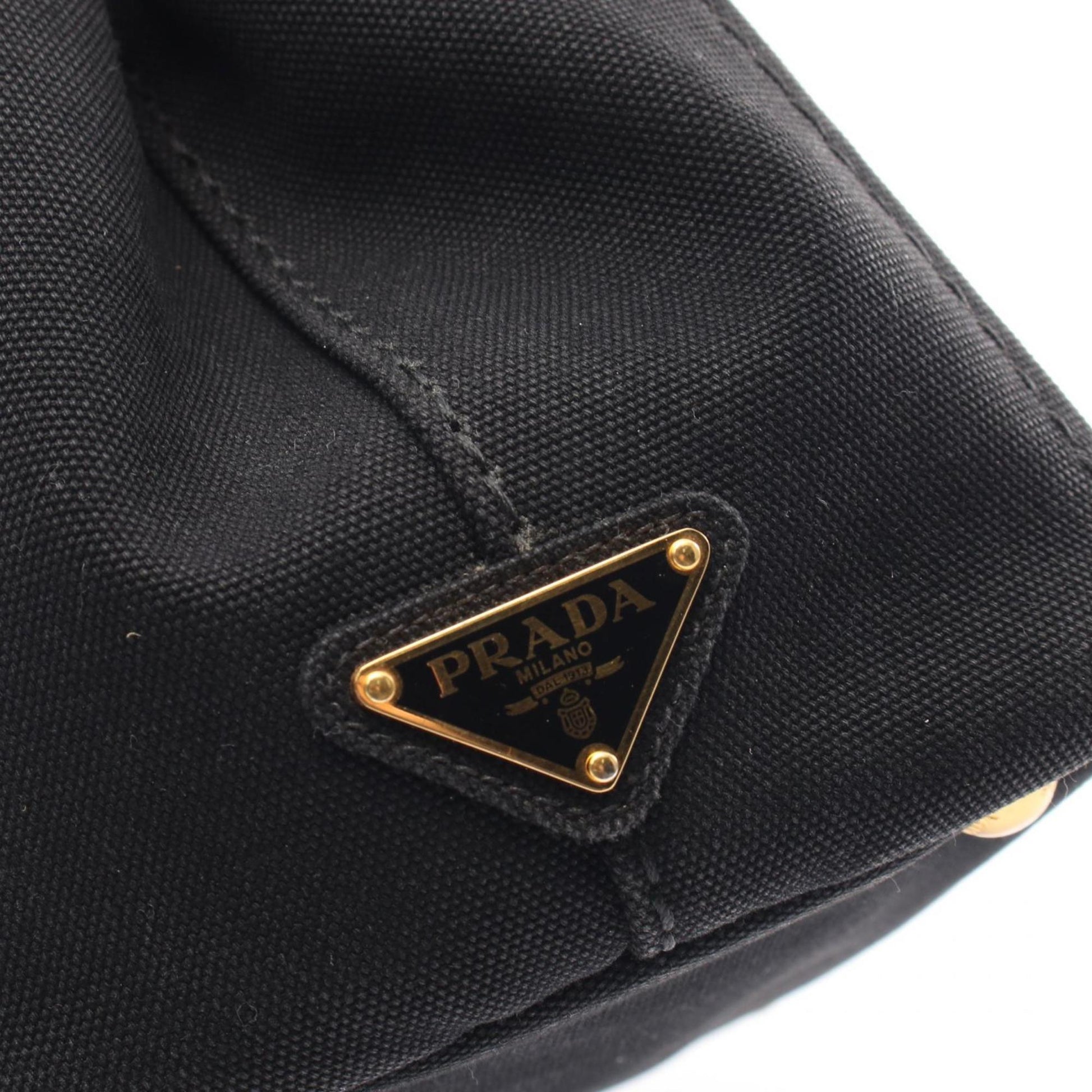 Prada Canapa, Black, Canvas, tote