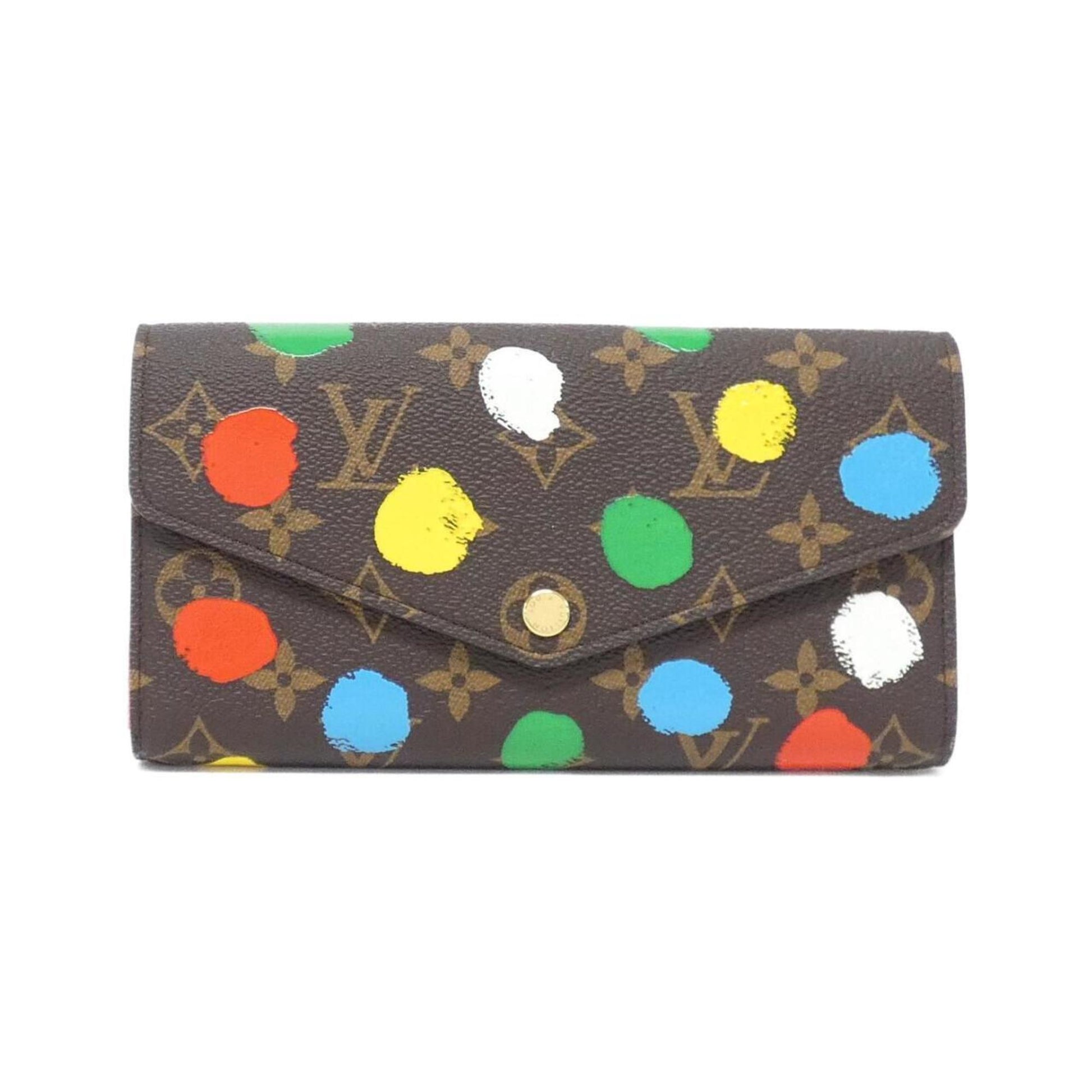 Louis Vuitton Sarah, Brown, Canvas, wallet