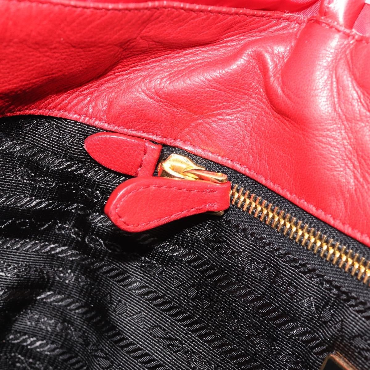 Prada Bow Tote Tessuto with Leather, Red, Nylon, Tote Bag