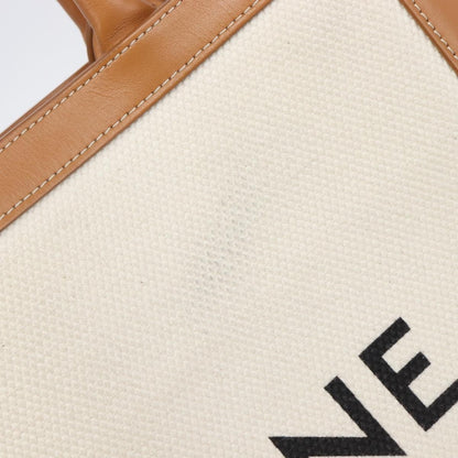 Celine Vertical Cabas Canvas with Leather, Beige, Canvas, Tote Bag