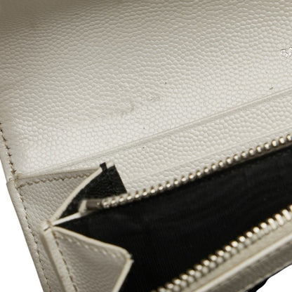 Saint Laurent Cassandre, White, Leather, wallet