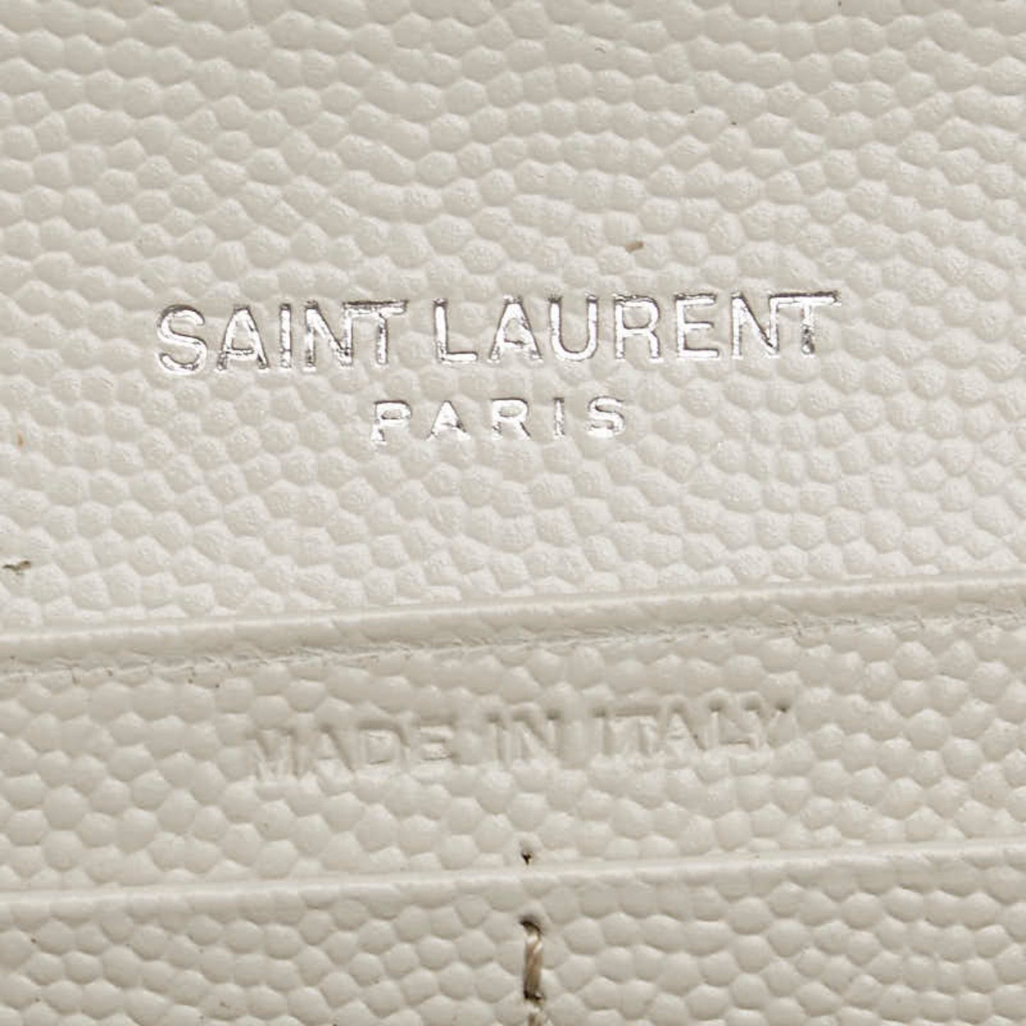 Saint Laurent Cassandre, White, Leather, wallet
