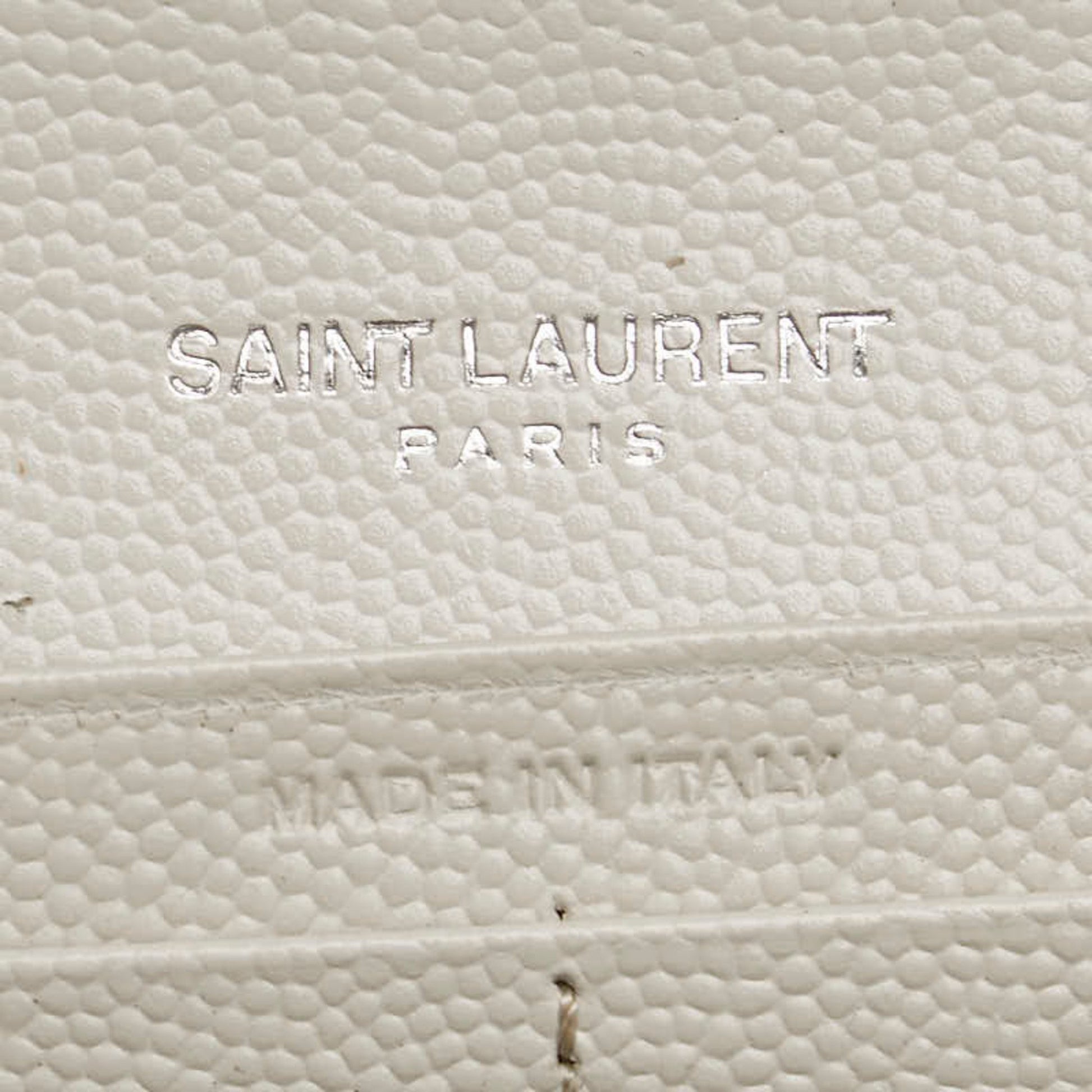 Saint Laurent Cassandre, White, Leather, wallet