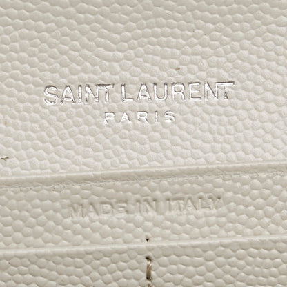 Saint Laurent Cassandre, White, Leather, wallet