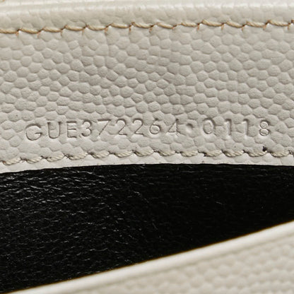 Saint Laurent Cassandre, White, Leather, wallet