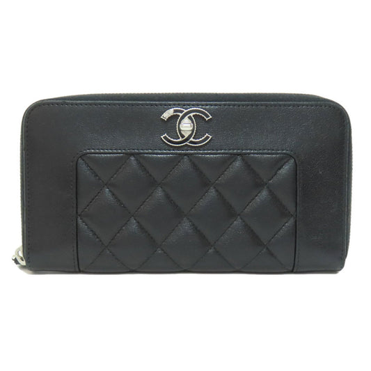 Chanel Mademoiselle, Black, Leather, wallet