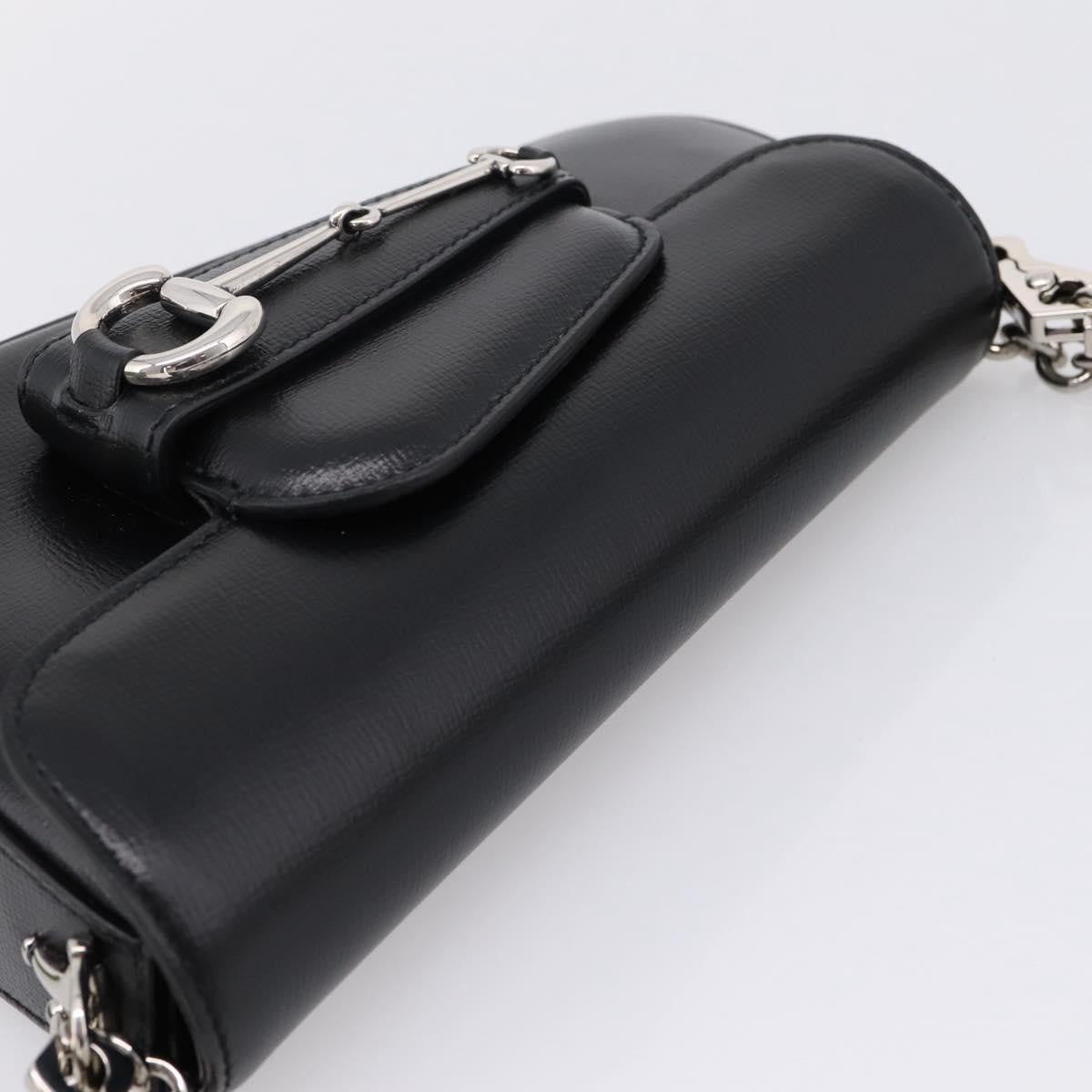 Gucci Horsebit 1955 Asymmetric Leather, Black, Leather, Shoulder Bag