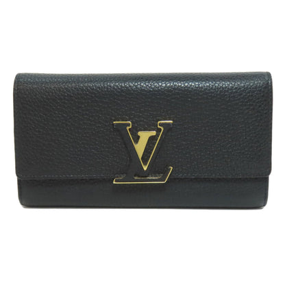 Louis Vuitton Capucines, Black, Leather, wallet