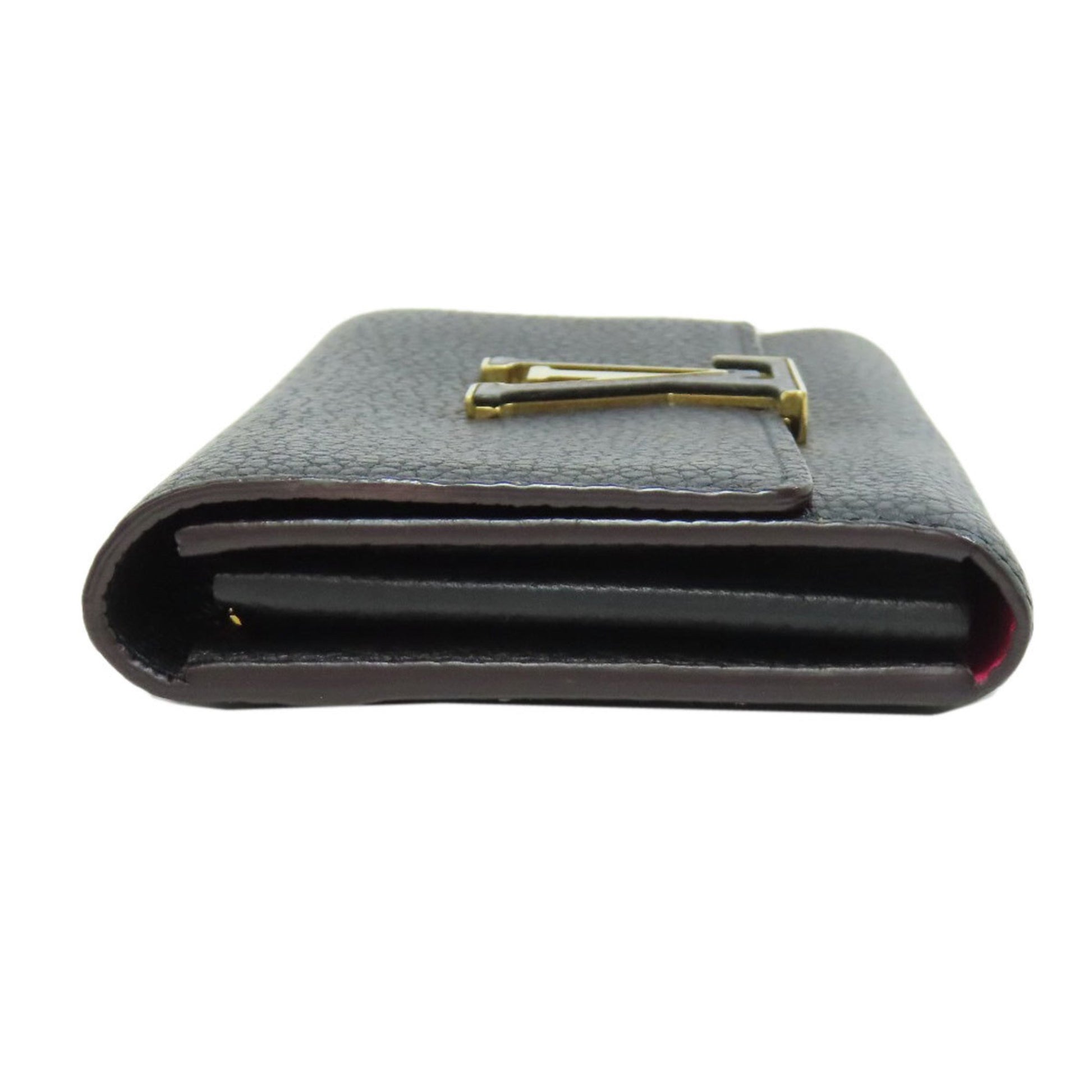 Louis Vuitton Capucines, Black, Leather, wallet