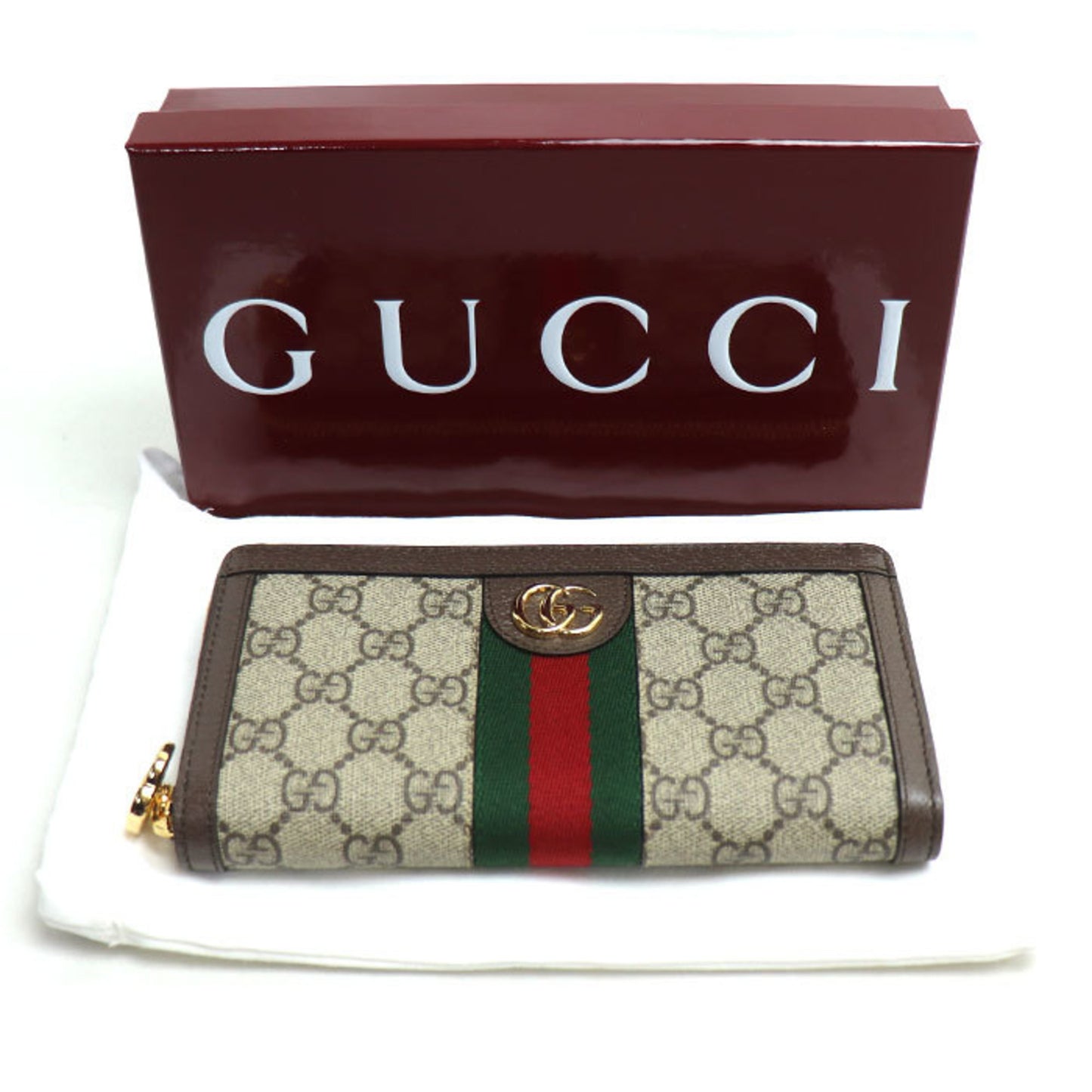 Gucci Ophidia, Beige, Canvas, wallet