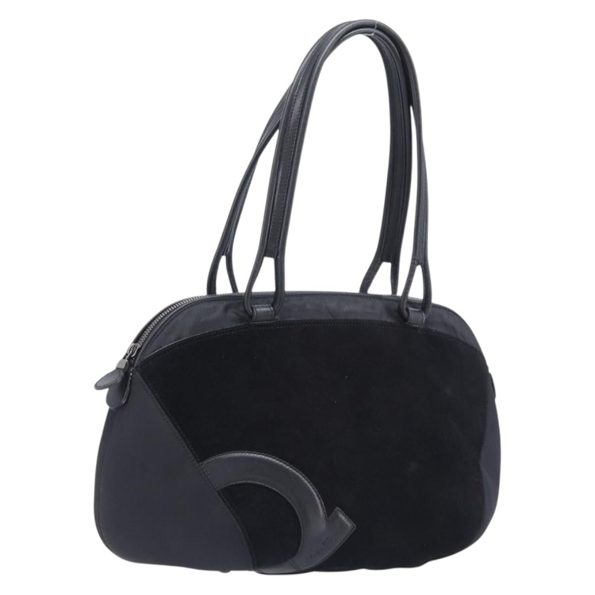Salvatore Ferragamo Vintage Suede, Black, Suede, Shoulder Bag