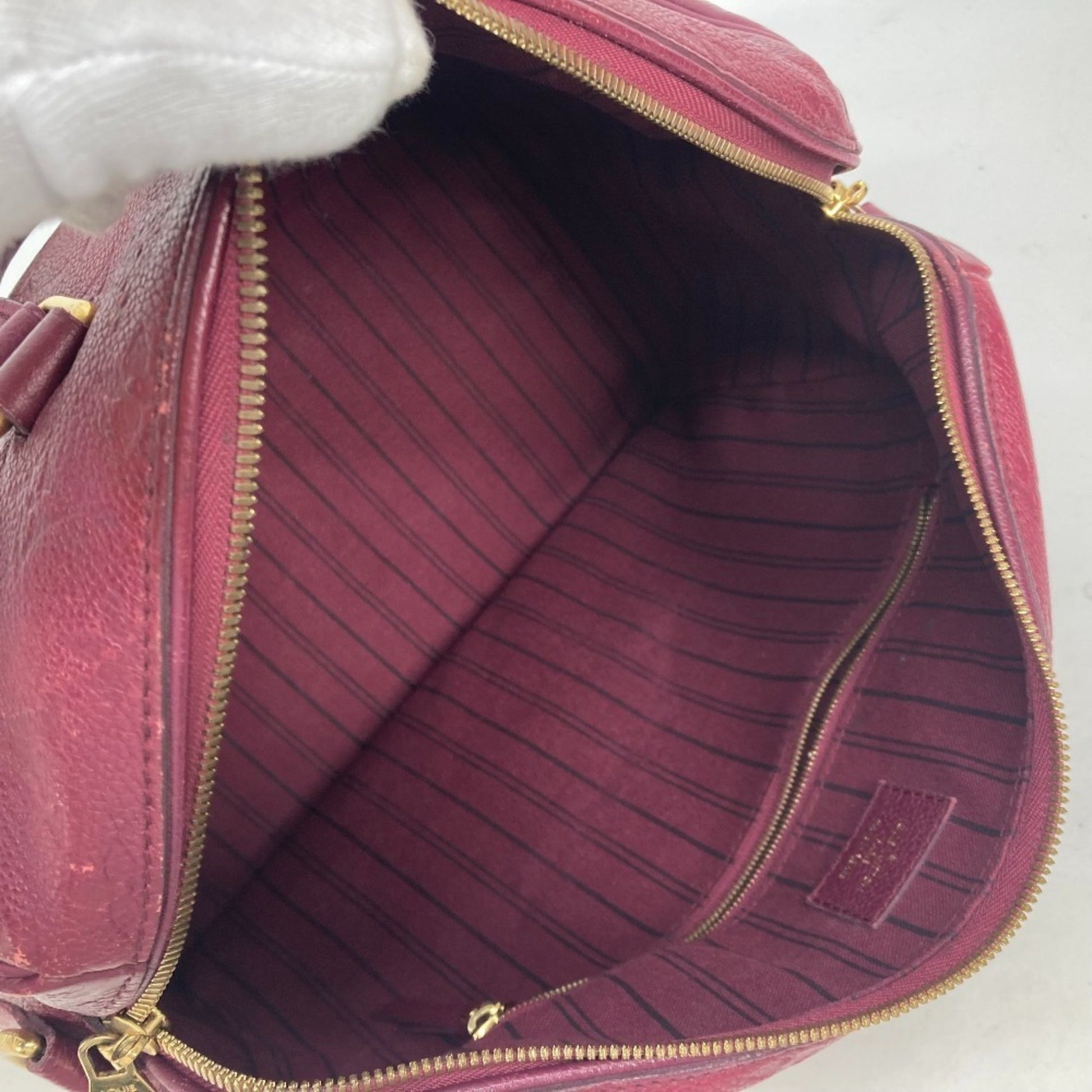 Louis Vuitton Speedy 30, Burgundy, Leather, handbag