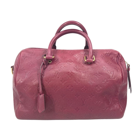 Louis Vuitton Speedy 30, Burgundy, Leather, handbag