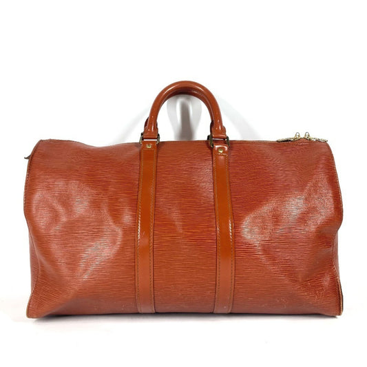 Louis Vuitton Keepall 50, Brown, Leather, travel