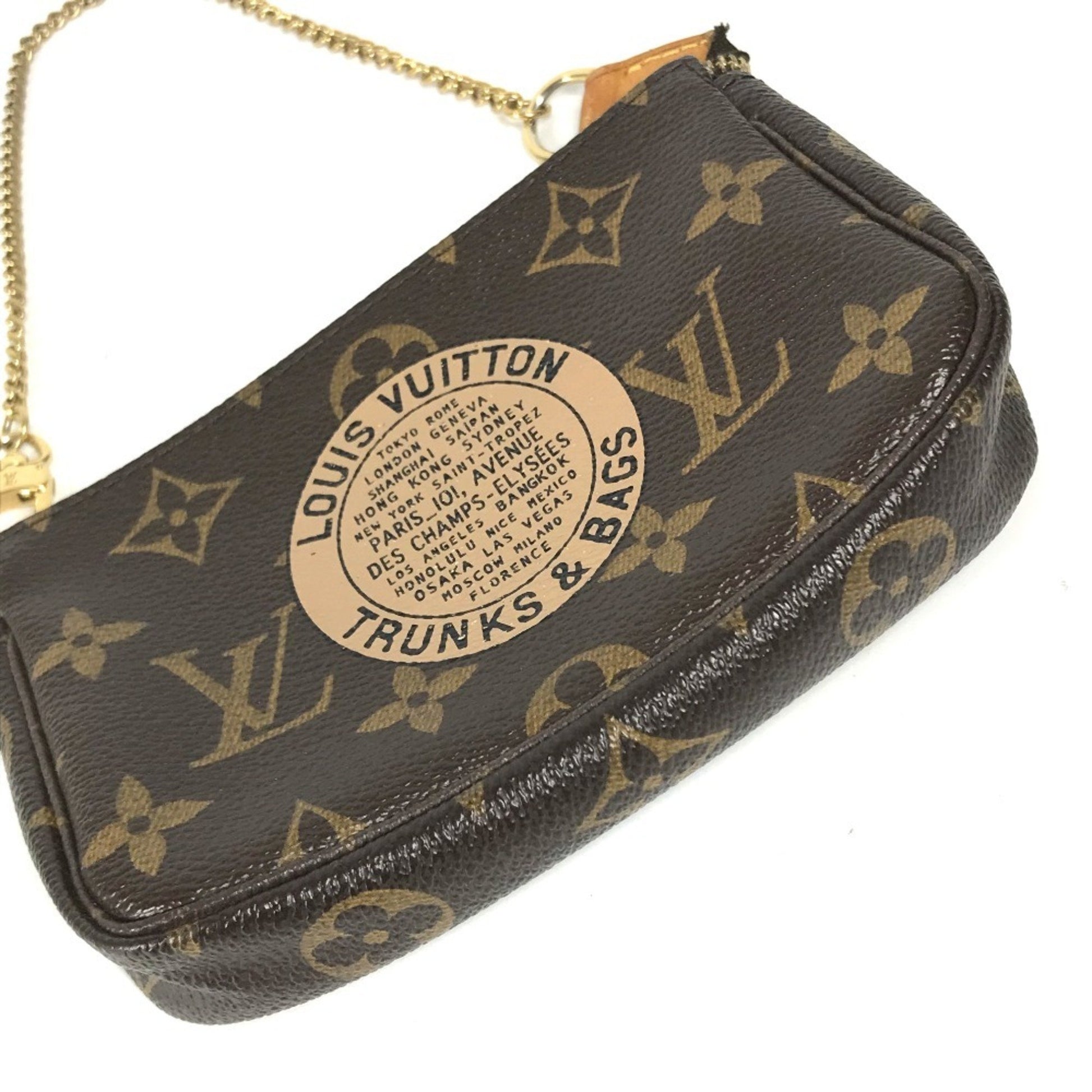 Louis Vuitton Pochette Accessoire, Brown, Canvas, clutch