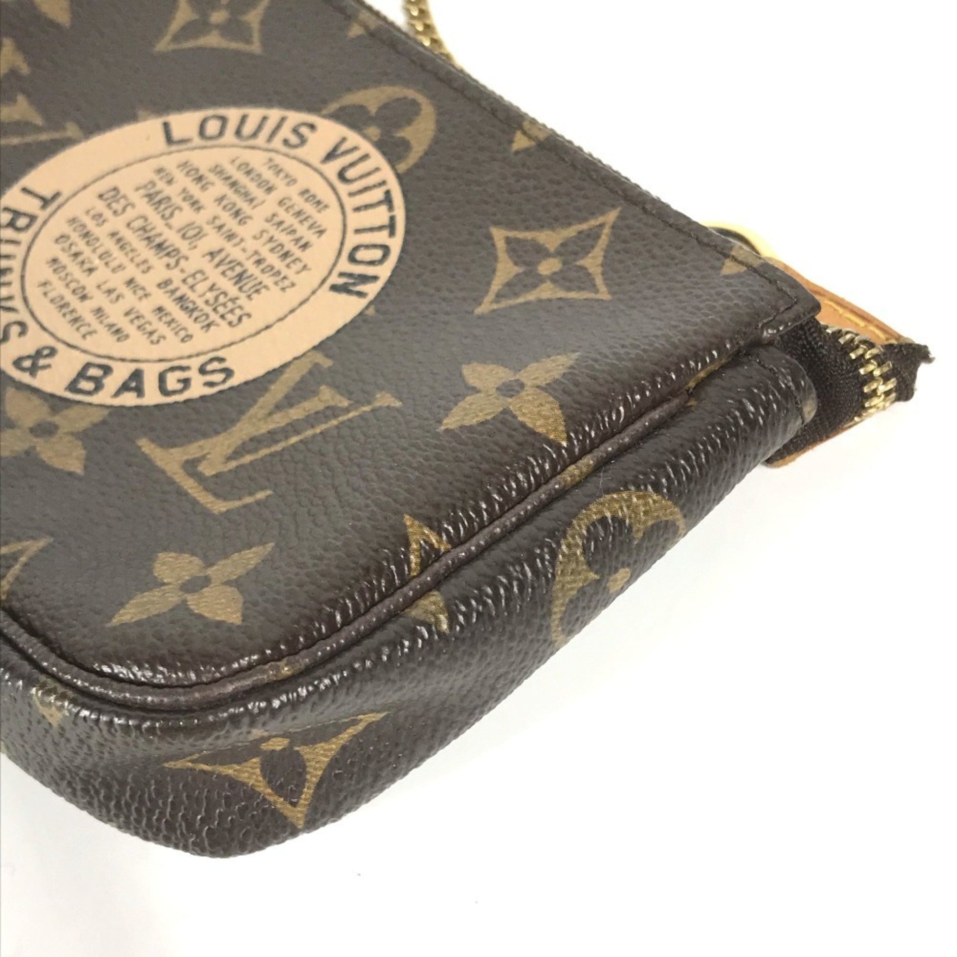 Louis Vuitton Pochette Accessoire, Brown, Canvas, clutch