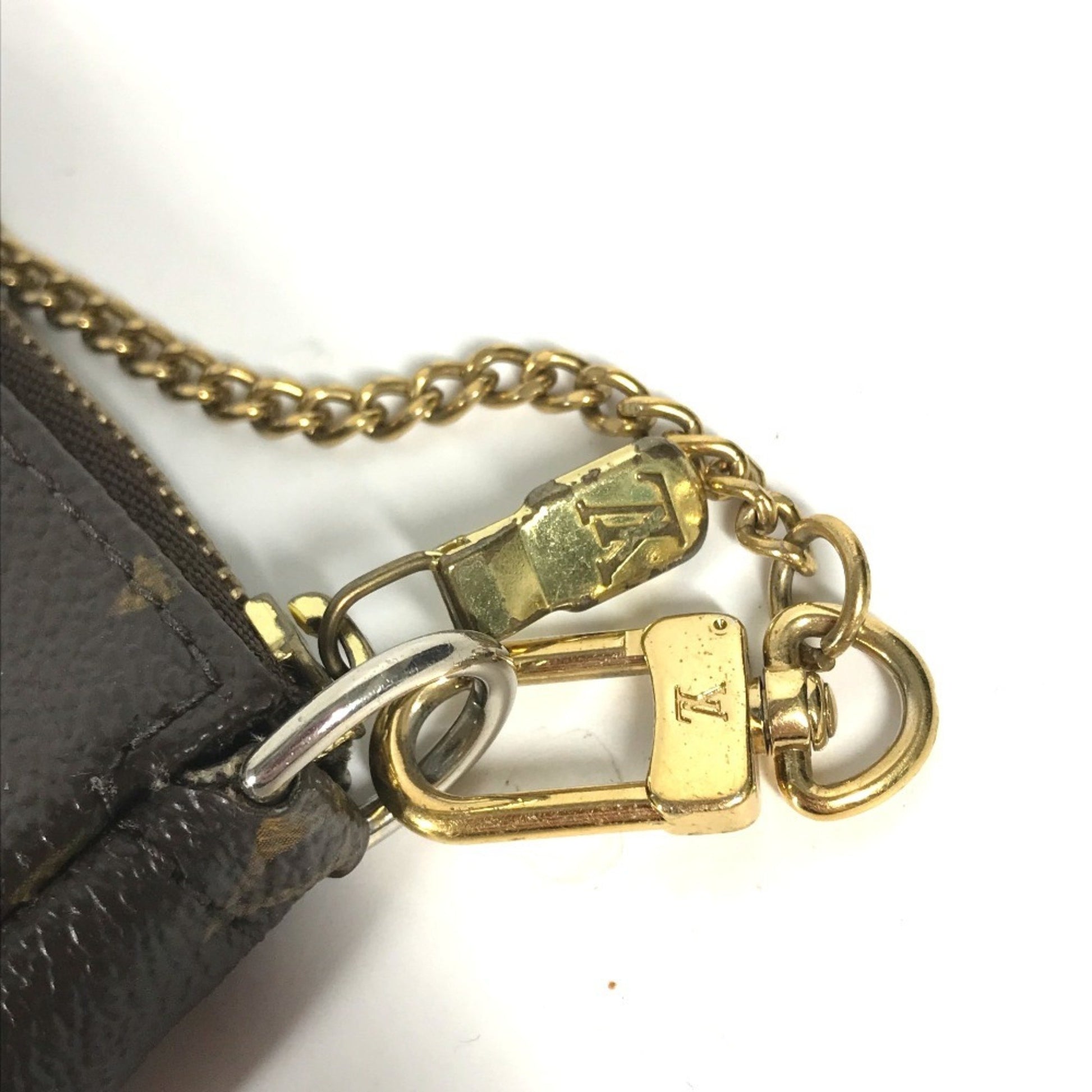 Louis Vuitton Pochette Accessoire, Brown, Canvas, clutch