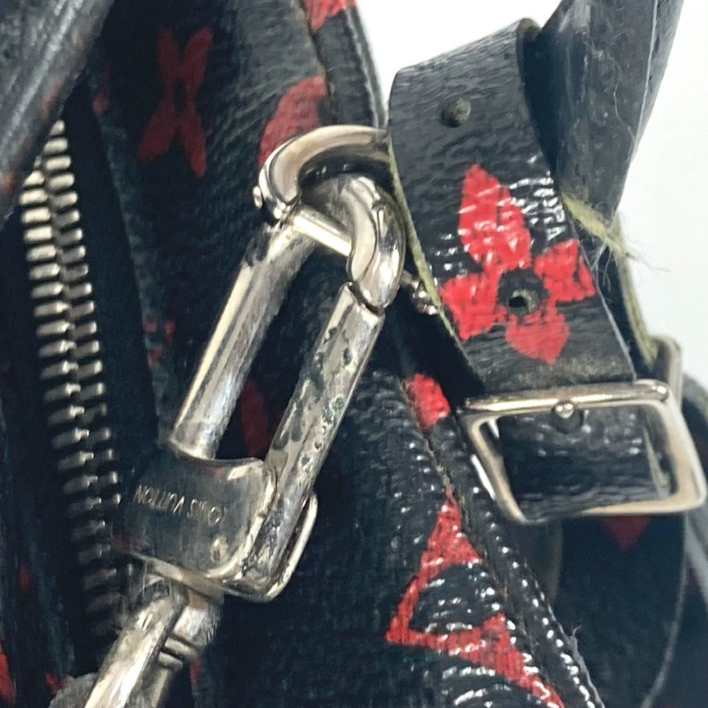 Louis Vuitton Dora, Black, Canvas, shoulder