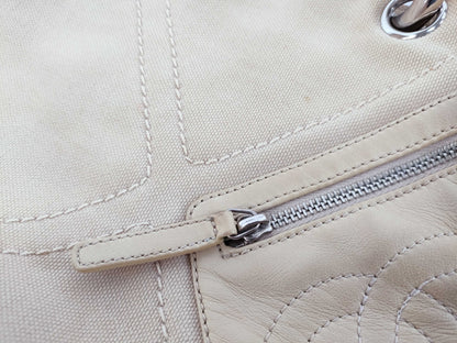 Chanel Shopper Tote Canvas, Brown, Canvas, Handbag