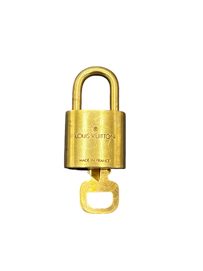 Louis Vuitton Padlock and Key Logo Metal, Gold, Metal, Charm