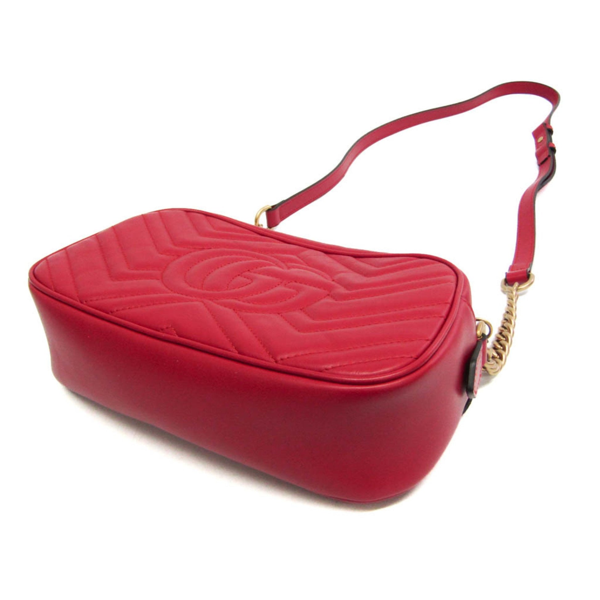 Gucci Marmont, Red, Leather, shoulder