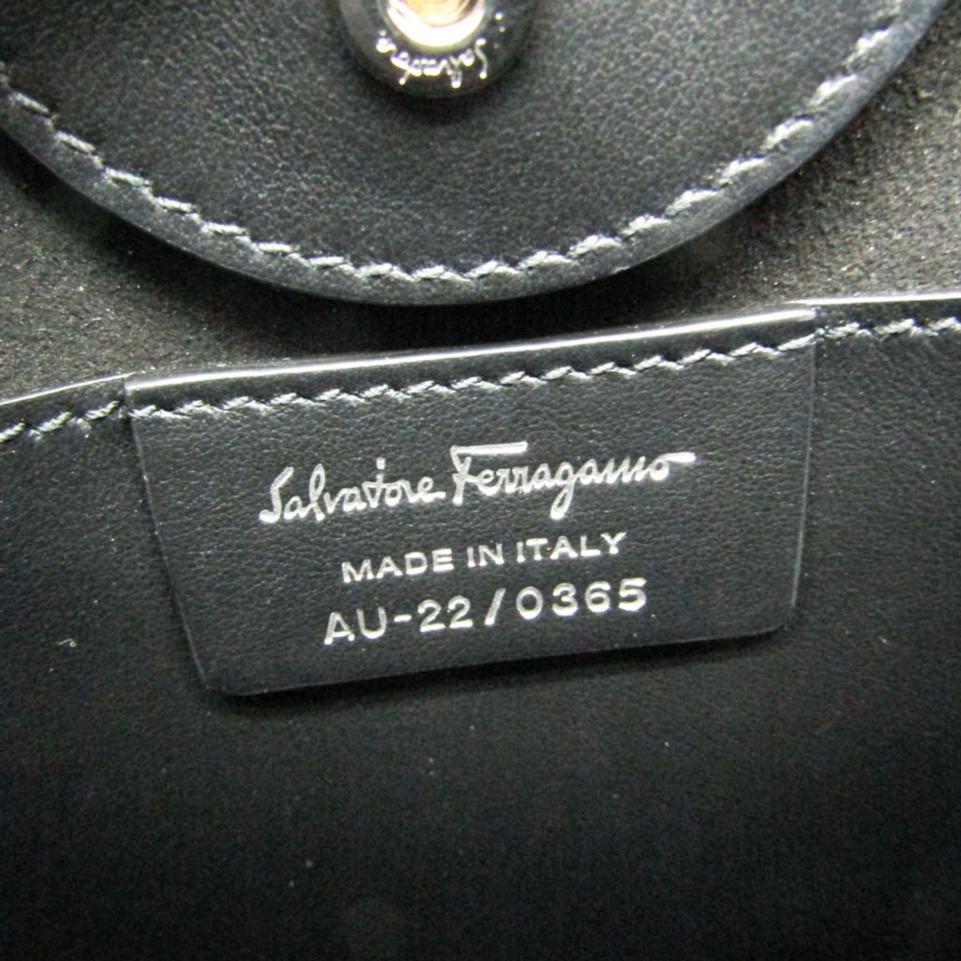Salvatore Ferragamo Crystal, Black, Leather, tote