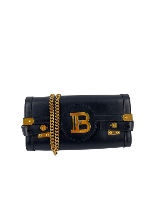 Balmain B-Buzz Leather, Black, Leather, Shoulder Bag
