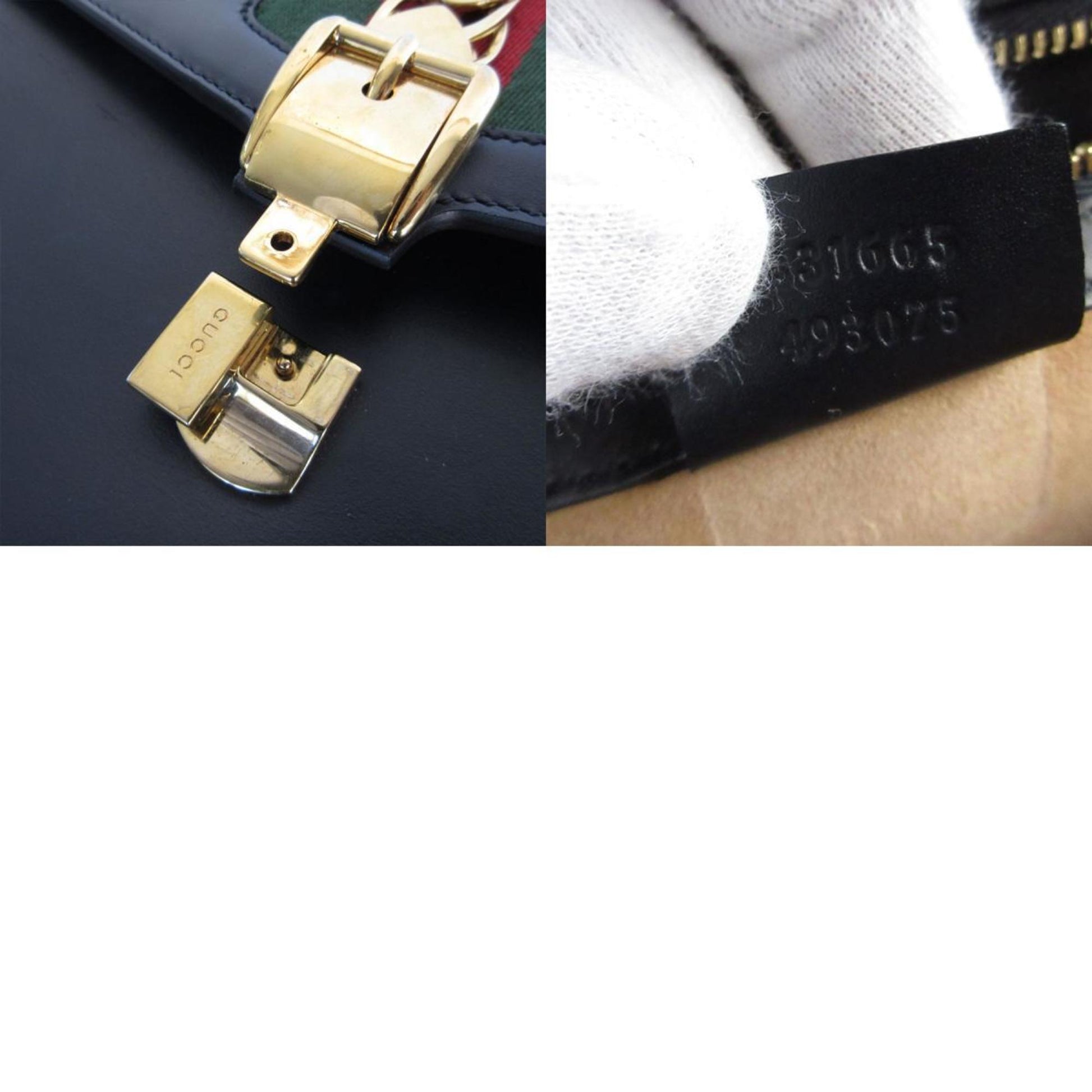 Gucci Sylvie, Navy, Leather, handbag