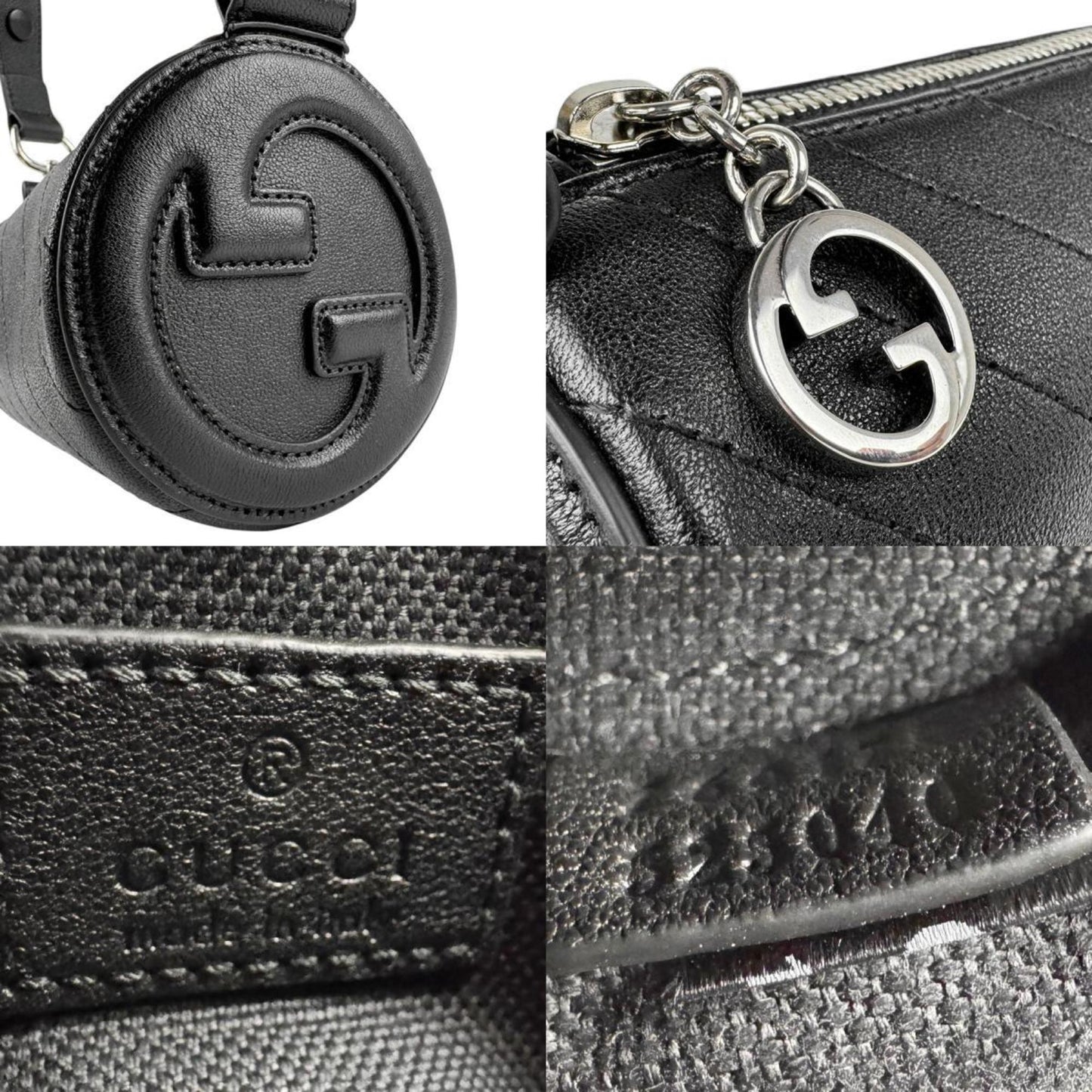 Gucci Interlocking G, Black, Leather, shoulder